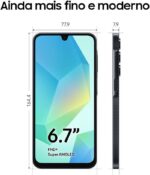 Samsung Celular Galaxy A16, 128GB + 4GB RAM, Câmera de até 50MP, Tela 6.7", NFC, IP54, Bateria 5000 mAh (Preto) - Imagem 7