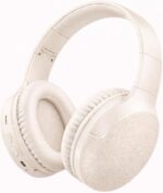 Fone de Ouvido Bluetooth 5.3 Headphone On-ear Sem Fio Fone Para Academia e Corridas, com Cancelamento de Ruído Dobrável com microfone Integrado PREMIUM (Bege)