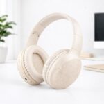 Fone de Ouvido Bluetooth 5.3 Headphone On-ear Sem Fio Fone Para Academia e Corridas, com Cancelamento de Ruído Dobrável com microfone Integrado PREMIUM (Bege) - Imagem 4