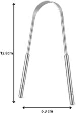 Limpador/Raspador de Língua em Aço Inoxidável Premium – Higiene Bucal Completa, Remove Saburra e Resíduos, Combate Mau Hálito, Hálito Fresco, Design Ergonômico e Durável - Imagem 8