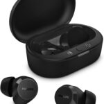 Fone de ouvido sem fio TWS Philips TAT1209BK/00 na cor preto, com bluetooth, microfone, tecnologia IPX4 e 18 horas de reprodução.