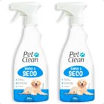 Kit 2 Banho a Seco Spray Sem Enxágue Pet Shop Banho e Tosa Cachorro e Gato Pet Clean 500 ml
