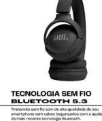 JBL, Fone de Ouvido On ear, Headphone, Tune 520BT, Sem Fio - Preto - Imagem 4