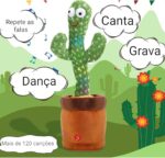 Cacto dançante e falante Brinquedo Repete Grava Pisca Toca Músicas - Imagem 3