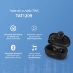 Fone de ouvido sem fio TWS Philips TAT1209BK/00 na cor preto, com bluetooth, microfone, tecnologia IPX4 e 18 horas de reprodução. - Imagem 2