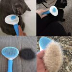 Rasqueadeira Escova Tira Pelos Pet Automática Cachorro e Gatos Remove Pelos Autolimpante (ROSA) - Imagem 5