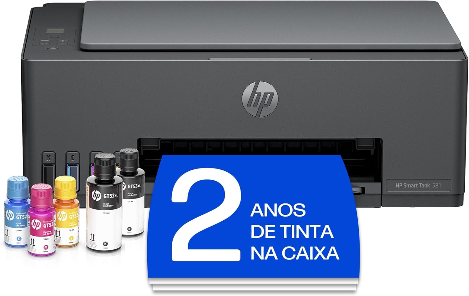 71HRfMkvFL._AC_SL1500_.jpg Impressora Multifuncional HP Smart Tank 581 Tanque de Tinta Colorida Wi-Fi, USB - Alta Economia -Copiadora e Scanner (4A8D5A) - Imagem 1