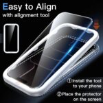 JETech Película de Vidro Temperado para iPhone Air, Protetor de Tela, Dureza 9H, Instalação Rápida, Amigável ao Case, Pacote com 3 - Imagem 4