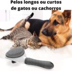 Rasqueadeira Escova Tira Pelos Pet Automática Cachorro e Gatos Remove Pelos Autolimpante (ROSA) - Imagem 4