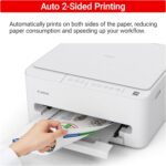 Canon PIXMA TS4320 Impressora jato de tinta colorida sem fio para impressão duplex, branca – Impressora doméstica econômica com copiadora/scanner, design compacto, fácil configuração, garantia - Imagem 7
