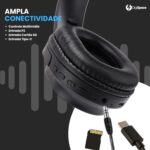 Fone de Ouvido Bluetooth 5.3 Headphone On-ear Sem Fio Fone Para Academia e Corridas, com Cancelamento de Ruído Dobrável com microfone Integrado PREMIUM (Bege) - Imagem 7