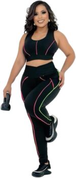 Conjunto Calça Legging E Top Roupas Feminina Academia Fitness