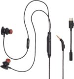 JBL, Fone de Ouvido Com Fio, Quantum 50C, Gamer, Intra Auricular, Microfone Integrado, Com Adaptador USB-C - Preto - Imagem 6