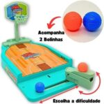 Mini Jogo de Basquete de Mesa Infantil com Lançador 24 cm e 2 Bolas Brinquedo Finger Crianças Basketball - Imagem 5