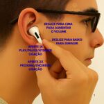 Fone Sem Fio Bluetooth Bt-5 Anti Ruido C/Qualidade Premium Cancelamento de Ruído e Bateria Longa Duração | Fone Compatível iOS e Android, controle de toque e case magnetica (Branco) - Imagem 3