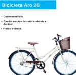 Bicicleta Forss Rose Retro, Aro 26, Feminina, Com Cestinha, Sem Marchas, Freio V-Brake - Imagem 2