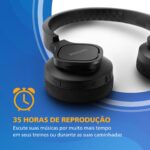 PHILIPS, Headphone Sport Bluetooth, TAA4216BK/00, Até 35 horas de bateria, Resistente à Água e Poeira, Preto - Imagem 2
