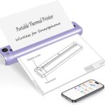 Rongta Impressora portátil sem fio para viagens, impressoras térmicas Bluetooth sem tinta para carta dos EUA de 21,6 cm x 28 cm, compatível com Android, iOS, telefone, Mac, Windows, computador para