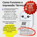 Mini impressora térmica portátil (Rosa) sem fio 200dpi + 10 rolos papel adesivo térmico e 1 rolo comum 57 * 30mm impressão bluetooth para fotos scanners, etiquetas - Imagem 5
