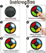 Jogo da Memória Portátil para Crianças de 4 a 12 Anos, Brinquedo Eletrônico com Luzes, Jogos de Tabuleiro de Viagem de Carro para Crianças, Jogo - Imagem 3