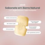 NATURAL Sabonete com Argila Branca e Óleo de Rosa Mosqueta - Base Vegetal - Hidratação - Antioxidante e Calmante - Uniformiza o Tom da Pele - Vegano - 80g - Imagem 2