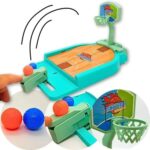 Mini Jogo de Basquete de Mesa Infantil com Lançador 24 cm e 2 Bolas Brinquedo Finger Crianças Basketball - Imagem 4