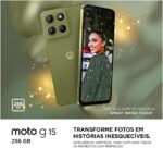 Smartphone Motorola Moto g15-256GB 12GB (4GB RAM+8GB Ram Boost) e Camera 50MP com AI e Night Vision Bateria de 5200 mAh Tela FHD+ 6.7" com Superbrilho NFC - Verde - Imagem 3