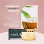 NATURAL Sabonete com Argila Branca e Óleo de Rosa Mosqueta - Base Vegetal - Hidratação - Antioxidante e Calmante - Uniformiza o Tom da Pele - Vegano - 80g - Imagem 3