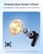 soundcore P30i da Anker, Fone de Ouvido Bluetooth 5.4 com Cancelamento de Ruído Adaptativo, Graves Poderosos, 45H de Reprodução, Estojo 2-em-1 com Suporte para Celular, IP54, Fone sem fio TWS, Preto - Imagem 3