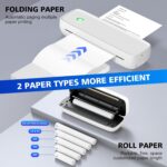 MinZhi Impressora térmica portátil, sem fio, suporta 21,6 cm x 28 cm, papel A4 e A5, Bluetooth sem tinta, compatível com Android, iOS e laptop, para escritório, viagem, casa - Imagem 3