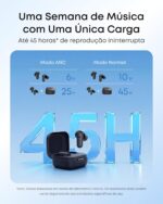 soundcore P30i da Anker, Fone de Ouvido Bluetooth 5.4 com Cancelamento de Ruído Adaptativo, Graves Poderosos, 45H de Reprodução, Estojo 2-em-1 com Suporte para Celular, IP54, Fone sem fio TWS, Preto - Imagem 4