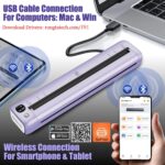 Rongta Impressora portátil sem fio para viagens, impressoras térmicas Bluetooth sem tinta para carta dos EUA de 21,6 cm x 28 cm, compatível com Android, iOS, telefone, Mac, Windows, computador para - Imagem 6