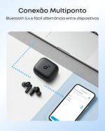 soundcore P30i da Anker, Fone de Ouvido Bluetooth 5.4 com Cancelamento de Ruído Adaptativo, Graves Poderosos, 45H de Reprodução, Estojo 2-em-1 com Suporte para Celular, IP54, Fone sem fio TWS, Preto - Imagem 7