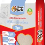 Areia Biodegradável Milho E Mandioca Fina Great Pets 3,8kg