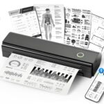 Impressoras portáteis NDYIN sem fio para viagens, impressora térmica sem fio N80 Bluetooth sem tinta, suporta 21,6 cm x 28 cm US Letter & A4, compatível com iOS, Android, laptop