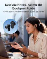 soundcore P30i da Anker, Fone de Ouvido Bluetooth 5.4 com Cancelamento de Ruído Adaptativo, Graves Poderosos, 45H de Reprodução, Estojo 2-em-1 com Suporte para Celular, IP54, Fone sem fio TWS, Preto - Imagem 5