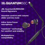 JBL, Fone de Ouvido Com Fio, Quantum 50C, Gamer, Intra Auricular, Microfone Integrado, Com Adaptador USB-C - Preto - Imagem 3