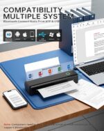 Impressoras portáteis NDYIN sem fio para viagens, impressora térmica sem fio N80 Bluetooth sem tinta, suporta 21,6 cm x 28 cm US Letter & A4, compatível com iOS, Android, laptop - Imagem 3