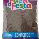 Faça a Festa – Granulado Escuro 500g | Crocante e Sabor Chocolate | Ideal para Decoração e Cobertura de Doces, Bolos e Sobremesas