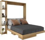 Cama De Casal Articulável Multifuncional Vertical com Nichos Cor: Amêndoa - Imagem 4