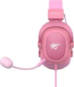 Havit Headphone Fone de Ouvido H2002d Pink, Gamer, com Microfone, Falante 53mm, Plug 3, 5mm: compatível com XBOX ONE e PS4, HAVIT, HV-H2002d Cor Rosa - Imagem 3