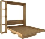 Cama De Casal Articulável Multifuncional Vertical com Nichos Cor: Amêndoa