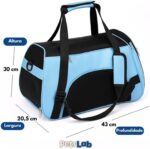 Bolsa Pet De Transporte De Avião Cachorro Gato - Azul - Imagem 4
