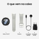 Samsung Galaxy Watch7 Smartwatch 44mm Bluetooth, Galaxy AI, Tela em Cristal de Safira, GPS de Dupla Frequência, Monitoramento avançado de saúde, sono e de coração, Processador de 3nm - Prata - Imagem 3