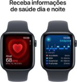 Apple Watch SE GPS • Caixa meia-noite de alumínio – 44 mm • Pulseira esportiva meia-noite – M/G - Imagem 5