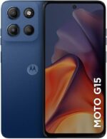 Smartphone Motorola Moto g15-128GB 12GB (4GB RAM+8GB Ram Boost) e Camera 50MP com AI e Night Vision Bateria de 5200 mAh Tela FHD+ 6.7" com Superbrilho NFC Azul Escuro