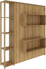 Cama De Casal Articulável Multifuncional Vertical com Nichos Cor: Amêndoa - Imagem 5