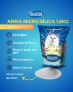 Areia Higiênica Micro Sílica Chalesco para Gatos 1,8 kg – Alta Absorção e Controle de Odores - Imagem 3