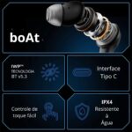 Fone de Ouvido Sem Fio Bluetooth Imortal 131 - boAt - PRETO - Imagem 6