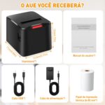 Impressora Termica Portatil, Imprimir Rótulos, Notas, Recibos, Código de barras, Ideal para Restaurantes, Lojas, Fábricas, Supermercados e Escritórios - Imagem 7